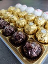 Ferrero Chocolate pralines collection box with Raffaello, Ferrero Rocher and Rond noirs