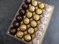 Ferrero Chocolate pralines collection box with Raffaello, Ferrero Rocher and Rond noirs