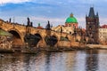 The Charles Bridge (Czech: Karluv Most) is a famous historic bridge in Prague, Czech Republic Royalty Free Stock Photo