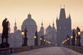 Charles bridge at dawn Royalty Free Stock Photo