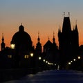 Charles Bridge before dawn Royalty Free Stock Photo