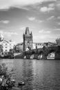 Charles bridge and gate of the Old Town of Prague Royalty Free Stock Photo