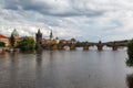 Charles Bridge (Karluv most) and the historical buildings of Prague, Czech Republic