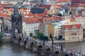 Charles Bridge (Karluv most) and the historical buildings of Prague, Czech Republic Royalty Free Stock Photo