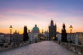 Charles Bridge (Karluv Most) and Old Town Tower, the most beautiful bridge in Czechia. Prague, Czech Republic.