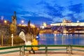 Charles bridge, Moldau river, Lesser town, Prague castle, Prague Royalty Free Stock Photo