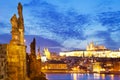 Charles bridge, Moldau river, Lesser town, Prague castle, Prague Royalty Free Stock Photo