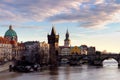 Charles bridge, Moldau river, Lesser town, Prague castle, Prague (UNESCO), Czech republic Royalty Free Stock Photo