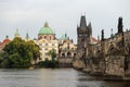 Charles bridge and museum in old town of Prague