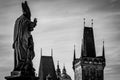 Charles Bridge and The Old Town of Prague Royalty Free Stock Photo