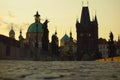 Sunrise on Charles Bridge Royalty Free Stock Photo