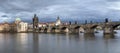 Charles Bridge over Vltava river in Prague, Czech Republic Royalty Free Stock Photo