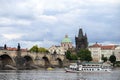 Charles bridge over Vltava river Prague Royalty Free Stock Photo