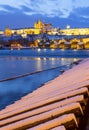 Charles bridge, Prague castle and Moldau river, Lesser town, Prague, Czech republic Royalty Free Stock Photo