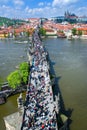 Charles bridge, Prague castle (UNESCO), Czech republic Royalty Free Stock Photo