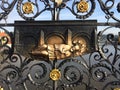 Charles Bridge, Prague, Czech Republic. Decorative lattice where St. John of Nepomuk was thrown into the river