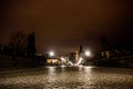 Charles bridge in Prague with lanterns at night Royalty Free Stock Photo