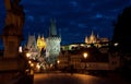 Charles bridge in Prague at night