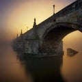 Charles Bridge during sunrise, Prague, Czech republic Royalty Free Stock Photo