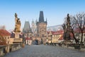 Charles Bridge sunrise view, Prague Royalty Free Stock Photo