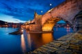 Charles Bridge sunset, Prague, Czech republic Royalty Free Stock Photo