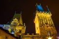 Charles bridge and Tower at night, Prague Royalty Free Stock Photo