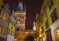 Charles bridge and Tower at night, Prague Royalty Free Stock Photo