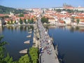 Charles Bridge, view from the tower. Prague, Czechia