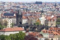 Charles Bridge on Vltava river, aerial view, Prague, Czech Republic Royalty Free Stock Photo