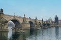 Charles Bridge,Vltava river bank look,Prague