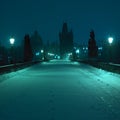 Charles bridge in winter, Prague