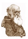 Charles Darwin caricature Sketch