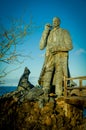 Charles darwin statue in san cristobal island Royalty Free Stock Photo