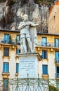 Charles Felix de Savoie monument at Rue de Foresta street in historic Nice Port district on French Riviera Azure Coast in France Royalty Free Stock Photo