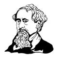 Charles Dickens.Vector portrait of Charles Dickens.