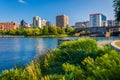 The Charles River and buildings in Boston, seen from North Point Royalty Free Stock Photo