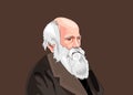 Charles Robert Darwin vector illustration