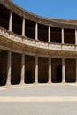 Charles V Palace courtyard, Alhambra Palace. Royalty Free Stock Photo