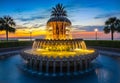 Charleston, SC pineapple fountain Royalty Free Stock Photo
