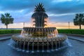Charleston SC Pineapple Fountain Waterfront Park Royalty Free Stock Photo