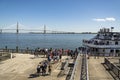 A view of Fort Sumter Ferry Dock with tourists in Charleston, South Carolina, USA Royalty Free Stock Photo