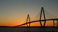 Charleston, South Carolina, May 7, 2017: the Arthur Ravenal Bridge crossing over the Cooper River at sunset Royalty Free Stock Photo