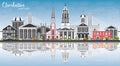 Charleston South Carolina Skyline with Gray Buildings, Blue Sky