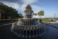 Charleston, South Carolina, United States, November 2019, the sunrise over Charleston Waterfront park and the Pineapple fountain Royalty Free Stock Photo