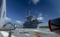 Charleston, South Carolina, United States, Novemner 2019, control tower of the ship uss yorktown