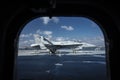 Charleston, South Carolina, United States, Novemner 2019, a F18 Hornet on the flight deck of the USS Yorktown Royalty Free Stock Photo