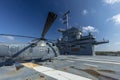 Charleston, South Carolina, United States, Novemner 2019, a Sikorsky Sea King on the flight deck of the USS Yorktown Royalty Free Stock Photo