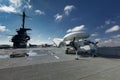 Charleston, South Carolina, United States, Novemner 2019, view of the flight deck of the uss yorktown Royalty Free Stock Photo