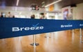 Breeze Airways Queue Divider Ribbon in Airport