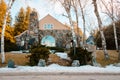 Charlevoix, MI /USA - March 3rd 2018: Another Earl Young Mushroom House found in Charlevoix Michigan